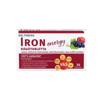 Dr. Theiss Iron Energy rágótabletta alma szőlő 30x