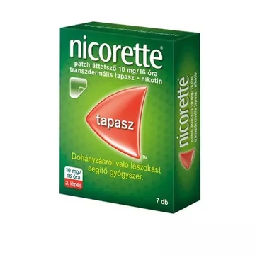 Nicorette patch áttetsző 10 mg/16 óra transz.tap. 7x