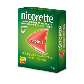 Nicorette patch áttetsző 15 mg/16 óra transz.tap. 7x