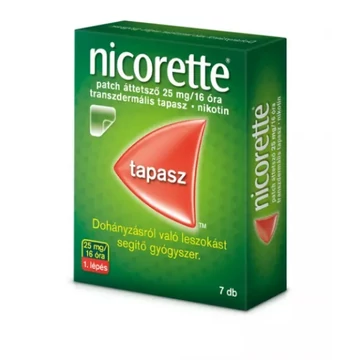 Nicorette patch áttetsző 25 mg/16 óra transz.tap. 7x