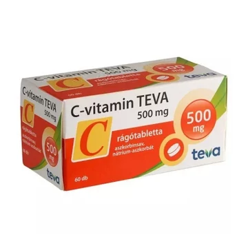 C-vitamin TEVA 500mg rágótabletta 60x