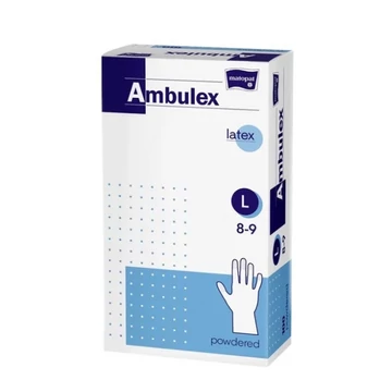 Vizsgálókesztyű AMBULEX latex L púderes 100x