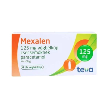 Mexalen  125 mg végbélkúp csecsemőknek 6x