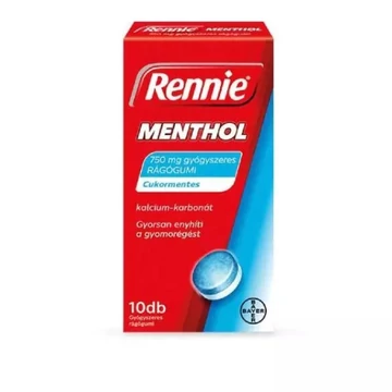 Rennie Menthol 750mg gyógyszeres rágógumi 10x