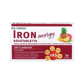Dr.Theiss Iron Energy rágótabletta mangó ananász 30x