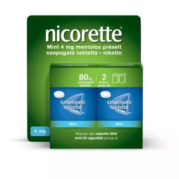 Nicorette Mint 4 mg szopogató tabletta Mentol 80x