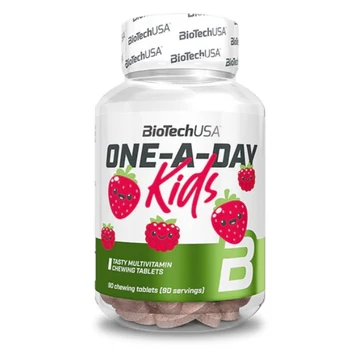BioTechUsa One-A-Day Kids rágótabletta eper málna 90x