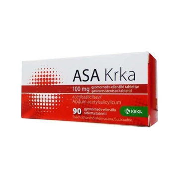 ASA Krka 100 mg gyomornedv-ell.á. tabletta 90x