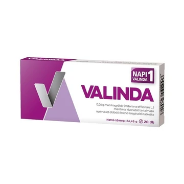 Valinda 0,06 g nyelv alatt oldódó étr.-kieg.tabl. 20x