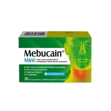 Mebucain Mint 2mg/1mg szopogató tabletta 20x