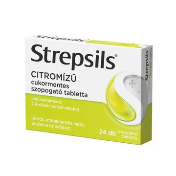 Strepsils citromízű cukormentes szopogató tabletta 24x