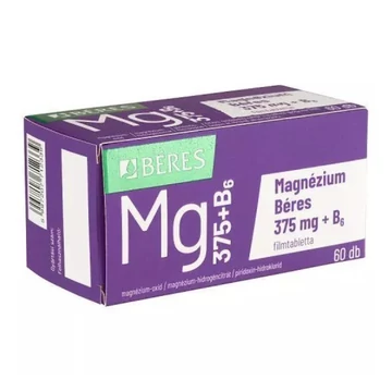 Magnézium Béres 375mg+B6 filmtabletta/11 60x