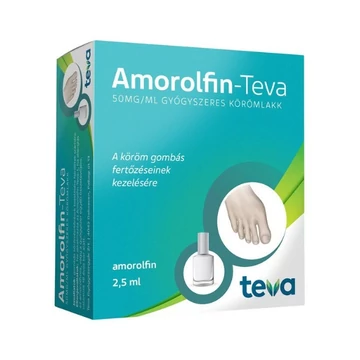 Amorolfin Teva 50 mg/ml gyógysz.körömlakk III.t. 2,5ml