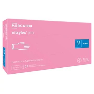 Vizsgálókesztyű NITRYLEX Pink M 100x