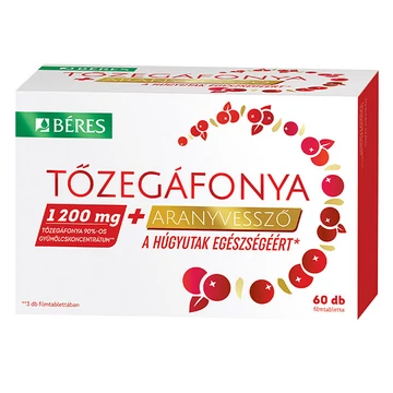 Béres Tőzegáfonya+Aranyvessző filmtabletta 60x