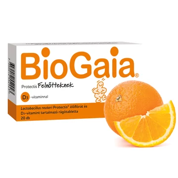 BioGaia Protectis rágotabletta Felnőtteknek D3- vitaminnal 20x