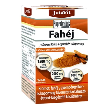 JutaVit Fahéj+Szerves Króm+Gyömbér+Kapormag filmtabletta 120x