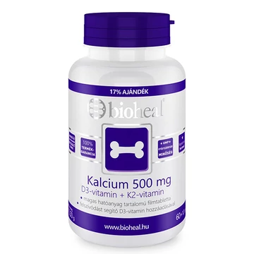 Bioheal Kalcium 500mg+D3- vitamin+K2 -vitamin 70x