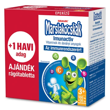 Walmark Marslakócskák Imunactiv eper ízű rágótabl. 100x+30x