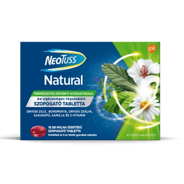 Neotuss natural szopogató tabletta málnás (16x)