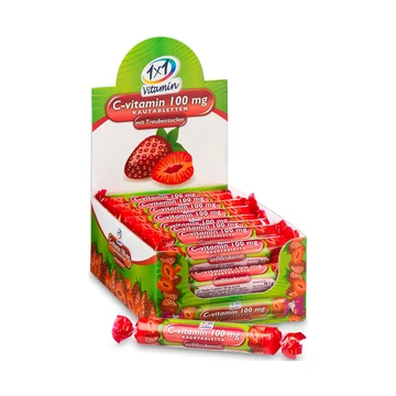 1x1 Vitaday C-vitamin  100 mg rágótabletta eper (17x)