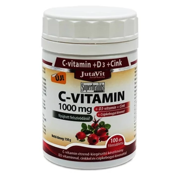 JutaVit C-vitamin 1000 mg Csipkeb.+D3+Cink retard 100x