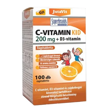 JutaVit C-vitamin  200 mg rágótabletta narancs ízű 100x