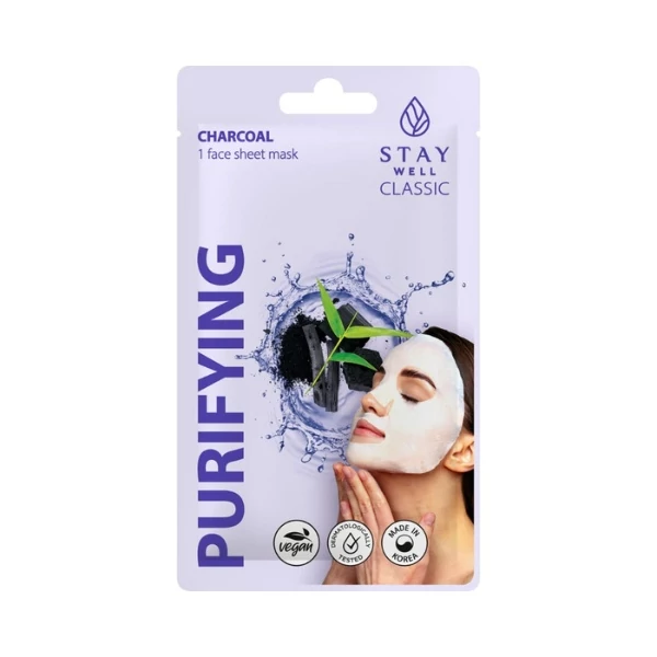 STAY Well Classic Sheet Mask Charcoal Purifying
