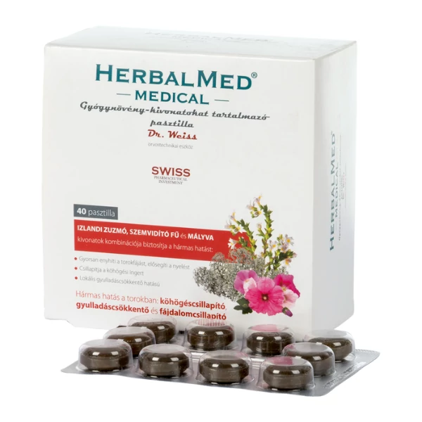 HerbalMed Medical gyógynövény pasztilla 40x