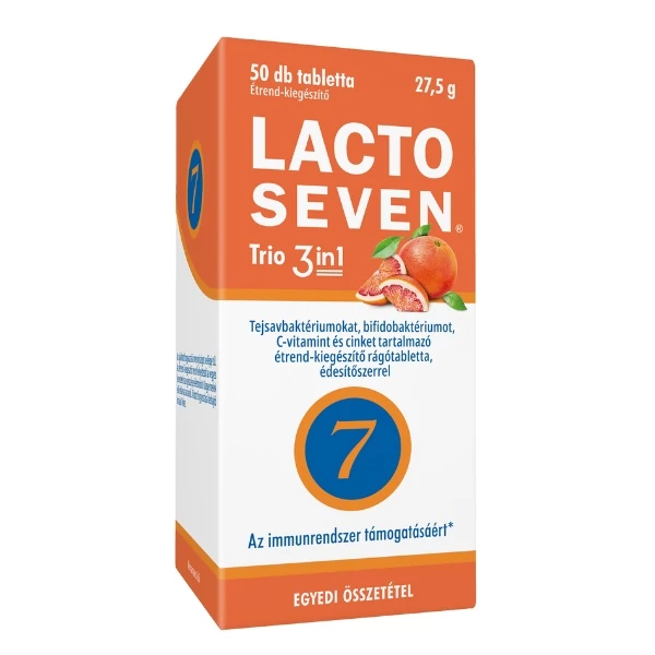 Lactoseven Trio 3 in 1 rágótabletta 50x