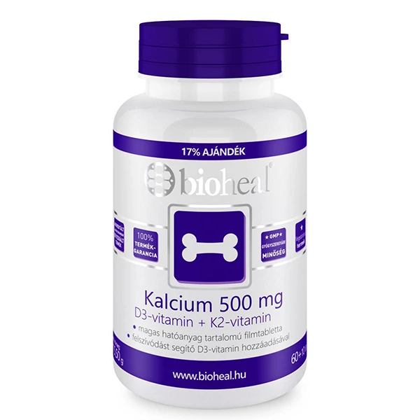 Bioheal Kalcium 500mg+D3- vitamin+K2 -vitamin 70x