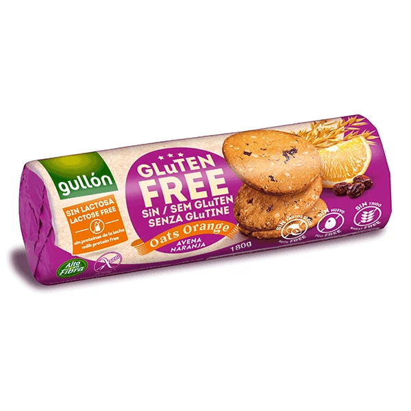 Gullon gluténmentes keksz zabbal és naranccsal 180g