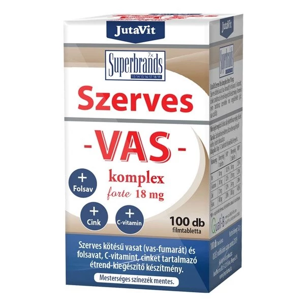 Jutavit Szerves Vas Komplex 18 mg Forte tabletta 100x