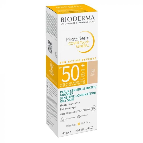 Bioderma Photoderm Cover Touch MINERAL SPF50+ very light (nagyon világos) 40ml