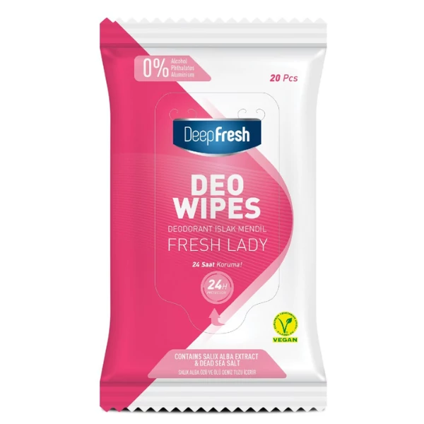 Deep Fresh nedves Deo törlőkendő Fresh Lady 20x